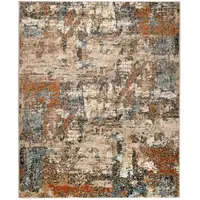 Photo of Orange Abstract Power Loom Area Rug