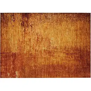 Photo of Orange Abstract Washable Non Skid Indoor Outdoor Area Rug