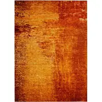 Photo of Orange Abstract Washable Non Skid Indoor Outdoor Area Rug