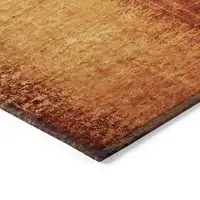 Photo of Orange Abstract Washable Non Skid Indoor Outdoor Area Rug