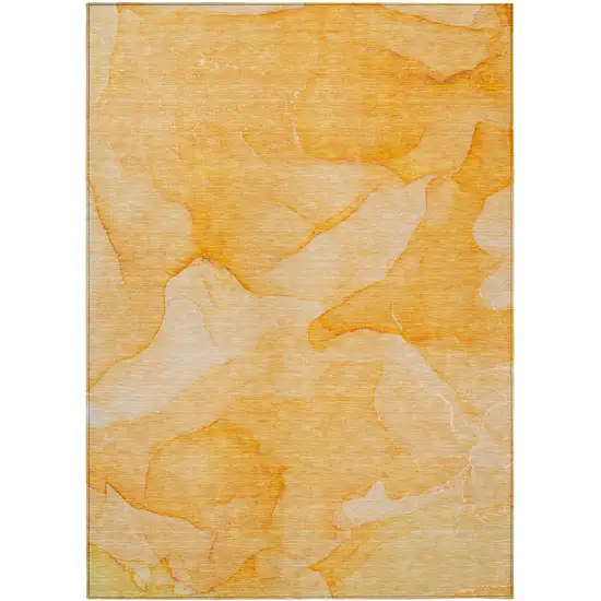 Orange Abstract Washable Non Skid Indoor Outdoor Area Rug Photo 2