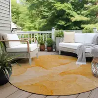 Photo of Orange Abstract Washable Non Skid Indoor Outdoor Area Rug