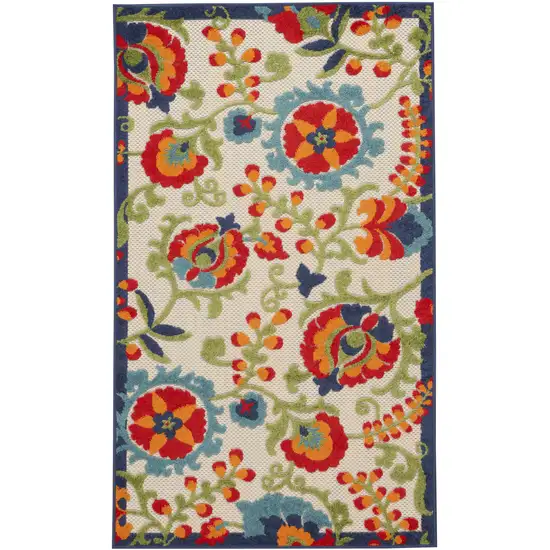 Orange And Red Toile Non Skid Indoor Outdoor Area Rug Photo 1