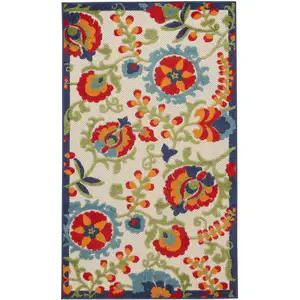 Photo of Orange And Red Toile Non Skid Indoor Outdoor Area Rug