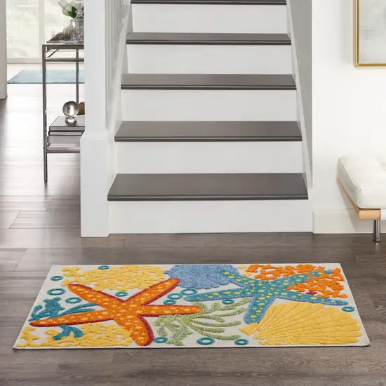 Orange Blue And Yellow Animal Print Non Skid Indoor Outdoor Area Rug Photo 9