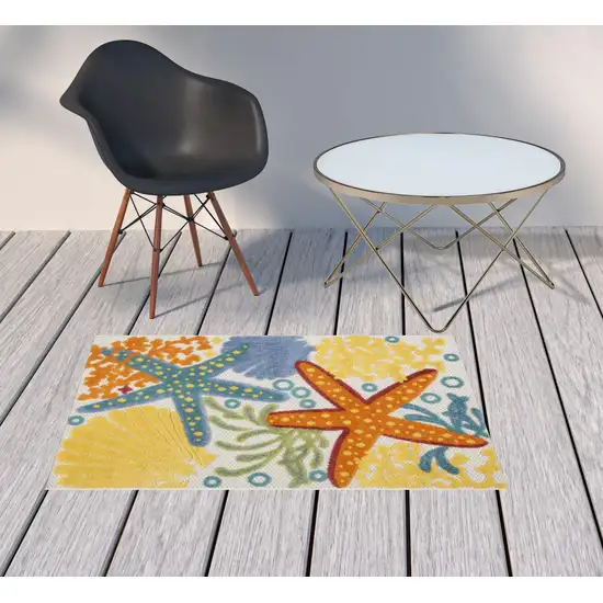 Orange Blue And Yellow Animal Print Non Skid Indoor Outdoor Area Rug Photo 2