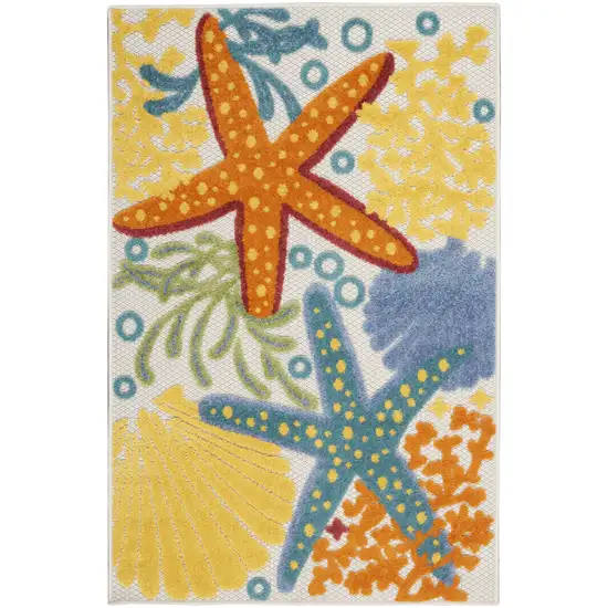 Orange Blue And Yellow Animal Print Non Skid Indoor Outdoor Area Rug Photo 1