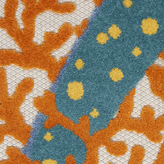 Orange Blue And Yellow Animal Print Non Skid Indoor Outdoor Area Rug Photo 6