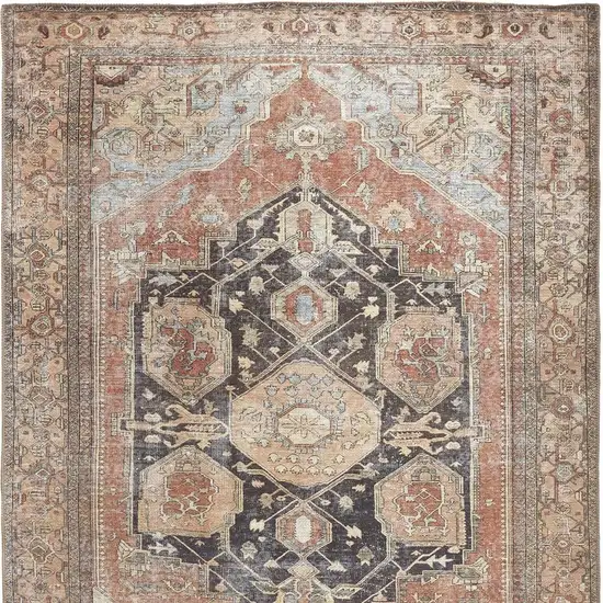 Orange Brown And Taupe Abstract Area Rug Photo 7