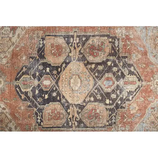 Orange Brown And Taupe Abstract Area Rug Photo 5