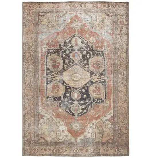 Orange Brown And Taupe Abstract Area Rug Photo 2