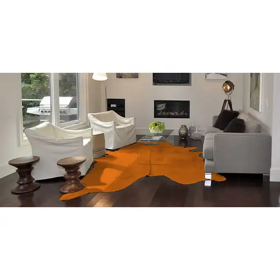 Orange Cowhide - Rug Photo 3