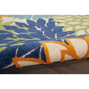 Photo of Orange Floral Outdoor Area Rug