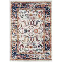 Photo of Orange Floral Power Loom Area Rug