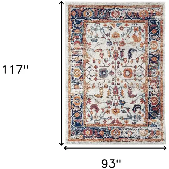 Orange Floral Power Loom Area Rug Photo 7