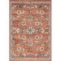 Photo of Orange Floral Power Loom Area Rug