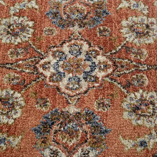 Orange Floral Power Loom Area Rug Photo 9