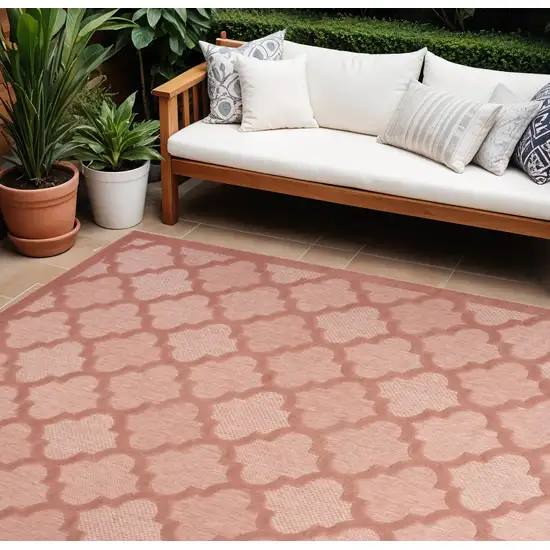 Coral Orange Indoor Outdoor Area Rug Photo 1