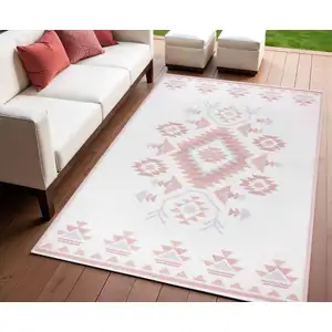 Photo of Orange Geometric Indoor Outdoor Area Rug