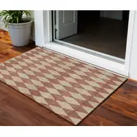 Photo of Orange Geometric Washable Indoor Outdoor Area Rug