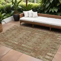 Photo of Orange Moroccan Washable Non Skid Indoor Outdoor Area Rug