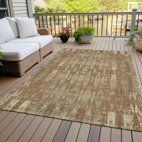 Orange Moroccan Washable Non Skid Indoor Outdoor Area Rug Photo 7