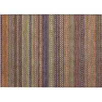 Photo of Orange Striped Washable Non Skid Indoor Outdoor Area Rug