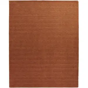 Photo of Orange Wool Hand Woven Area Rug