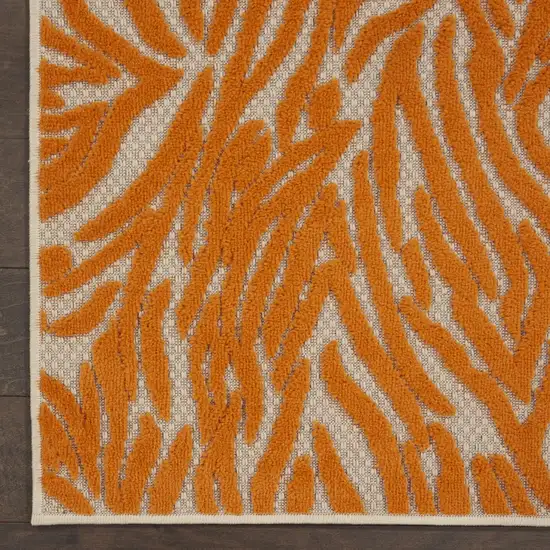 Orange Zebra Pattern Indoor Outdoor Area Rug Photo 2