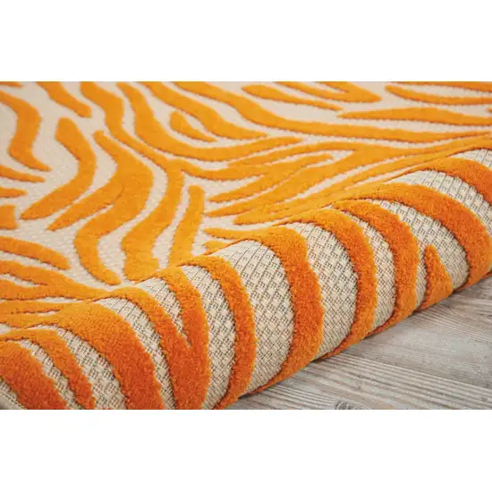 Orange Zebra Pattern Indoor Outdoor Area Rug Photo 2