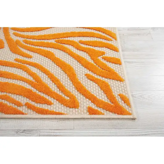 Orange Zebra Pattern Indoor Outdoor Area Rug Photo 5