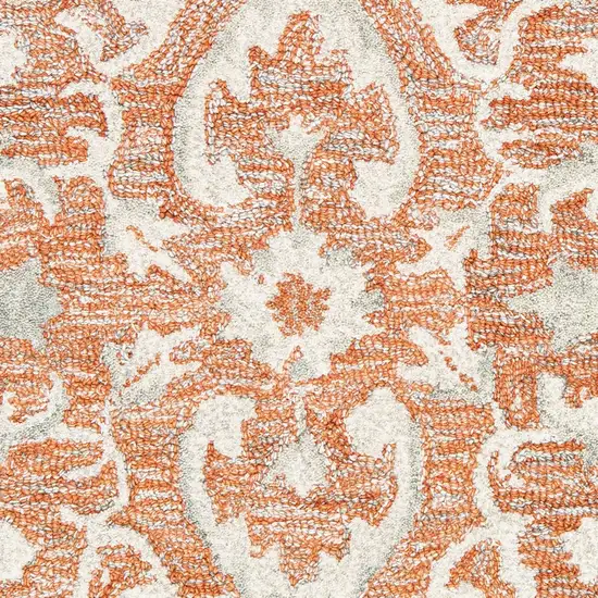 Orange and Ivory Medallion Area Rug Photo 3