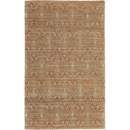 Orange and Tan Geometric Hand Woven Area Rug Photo 2