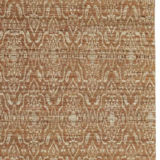 Orange and Tan Geometric Hand Woven Area Rug Photo 5