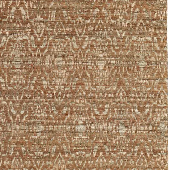 Orange and Tan Geometric Hand Woven Area Rug Photo 5