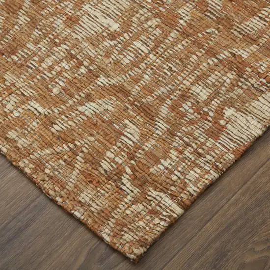 Orange and Tan Geometric Hand Woven Area Rug Photo 7