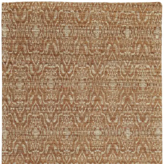 Orange and Tan Geometric Hand Woven Area Rug Photo 4