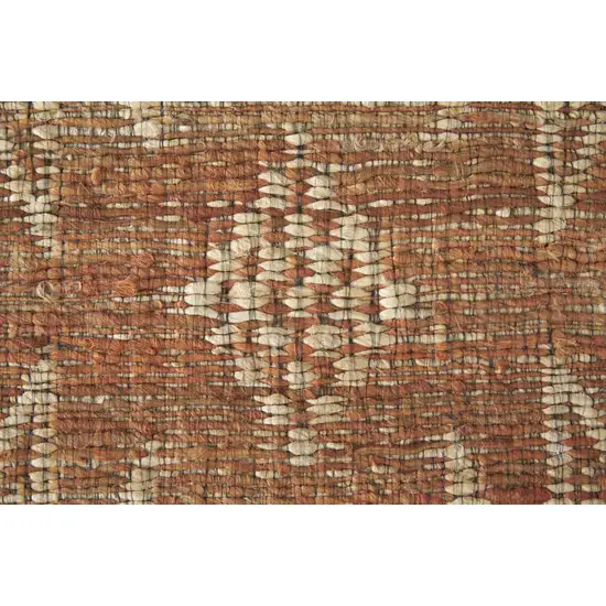 Orange and Tan Geometric Hand Woven Area Rug Photo 8