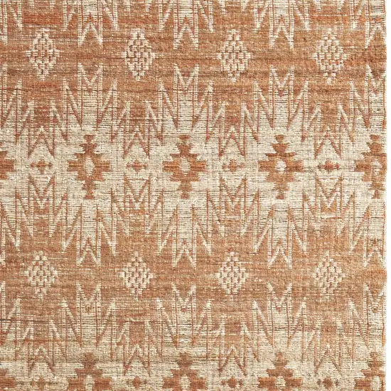 Orange and Tan Geometric Hand Woven Area Rug Photo 9