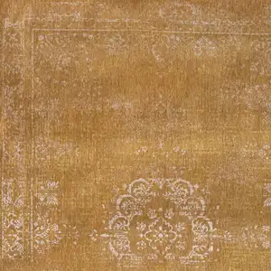 Photo of Orange and White Medallion Non Skid Area Rug