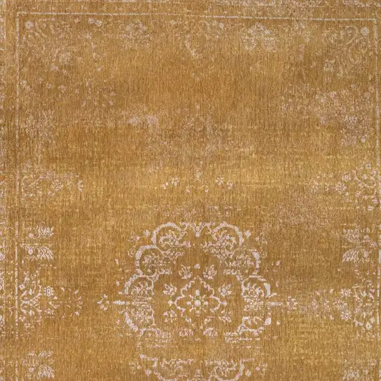 Orange and White Medallion Non Skid Area Rug Photo 5