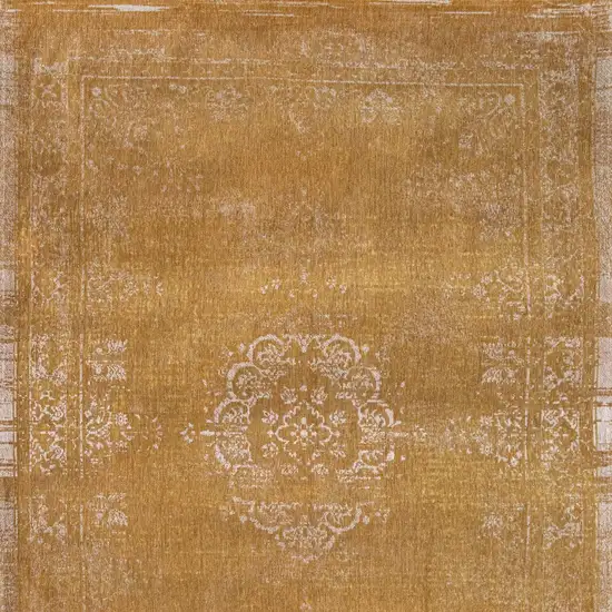 Orange and White Medallion Non Skid Area Rug Photo 6