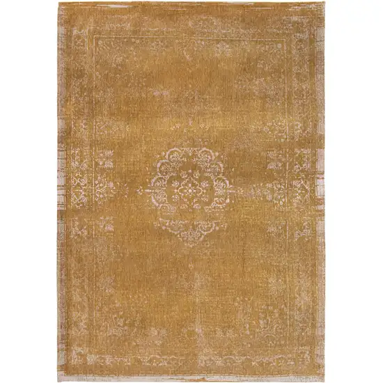 Orange and White Medallion Non Skid Area Rug Photo 2