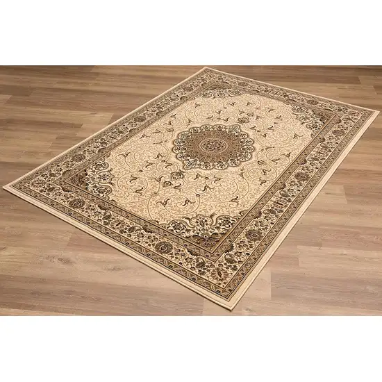 Oriental Medallion Stain Resistant Area Rug Photo 8