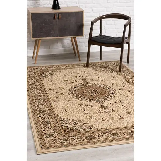 Oriental Medallion Stain Resistant Area Rug Photo 2