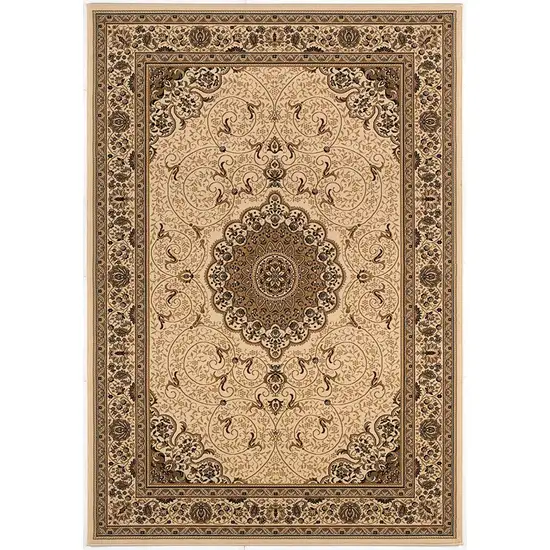 Oriental Medallion Stain Resistant Area Rug Photo 1