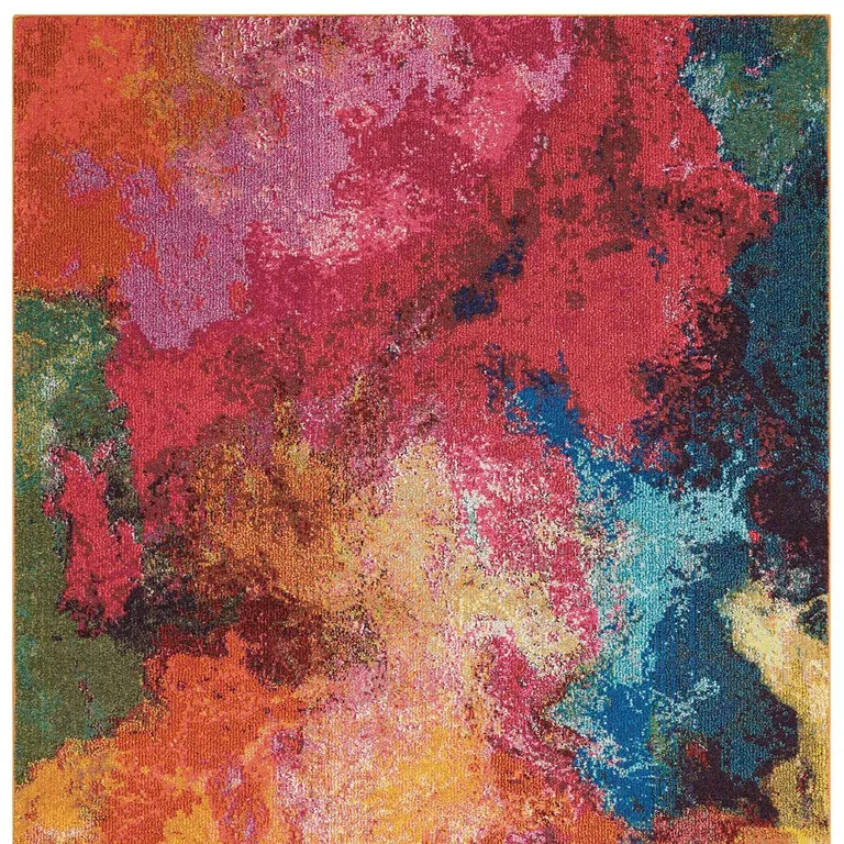 Palette Abstract Power Loom Non Skid Area Rug Photo 4