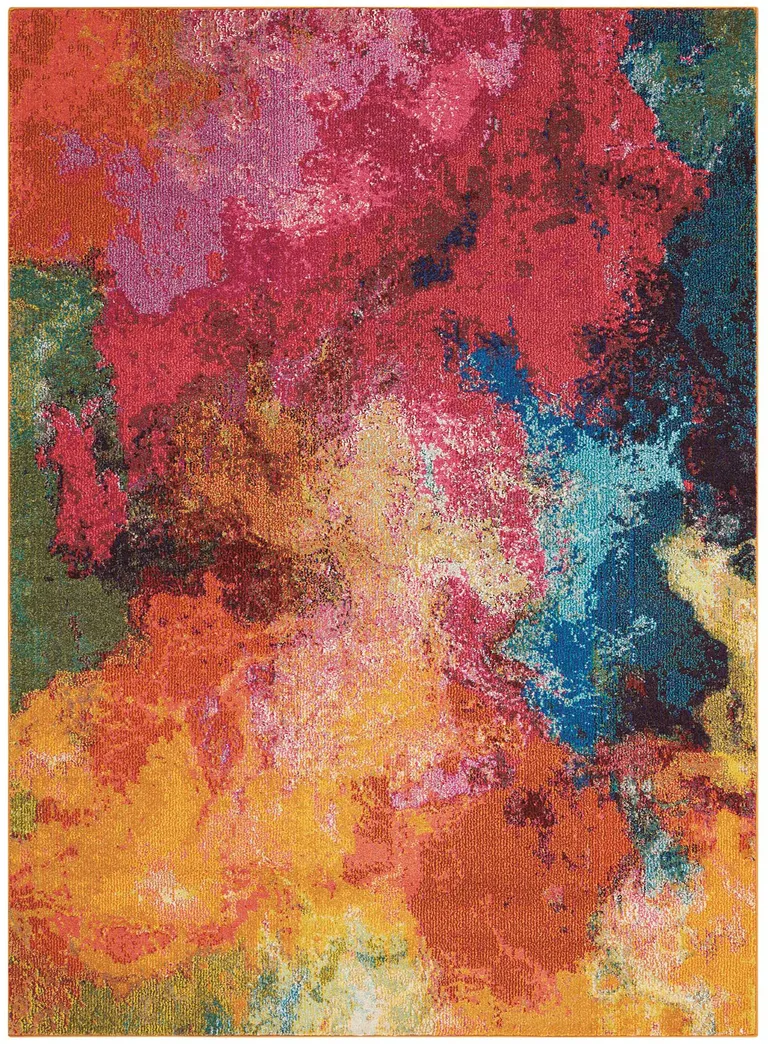 Palette Abstract Power Loom Non Skid Area Rug Photo 1