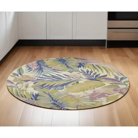 6' Pastel Ivory Wool Hand Tufted Round Rug Photo 1