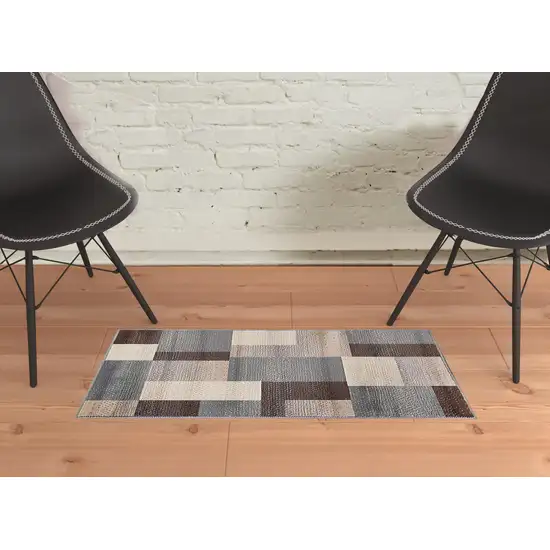 Patchwork Power Loom Stain Resistant Area Rug Photo 6